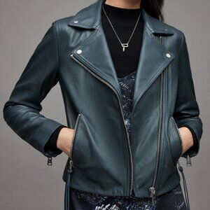 AllSaints Dalby Slim Fit Leather Biker Jacket